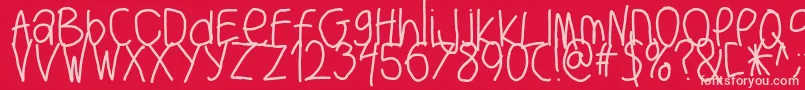 Bigwriter-fontti – vaaleanpunaiset fontit punaisella taustalla