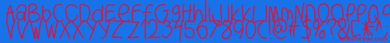 Bigwriter Font – Red Fonts on Blue Background