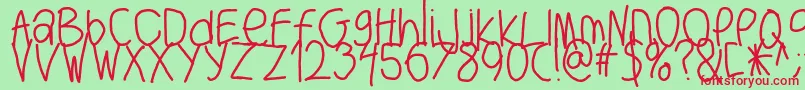 Bigwriter-fontti – punaiset fontit vihreällä taustalla