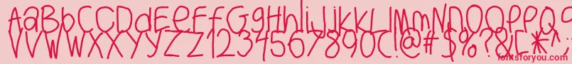 フォントBigwriter – ピンクの背景に赤い文字