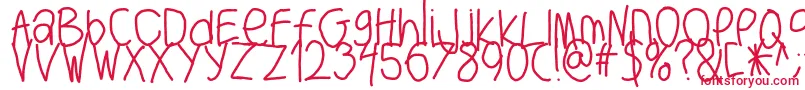 Bigwriter-fontti – punaiset fontit valkoisella taustalla