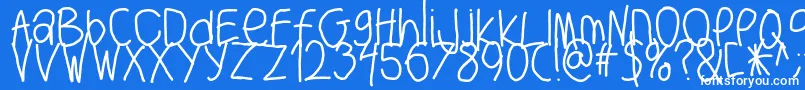フォントBigwriter – 青い背景に白い文字