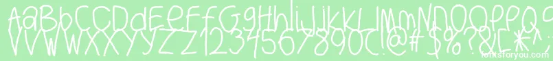 フォントBigwriter – 緑の背景に白い文字
