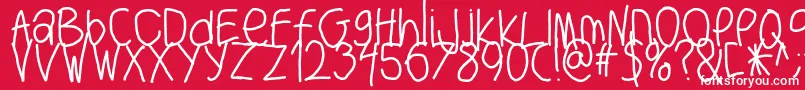 Bigwriter-fontti – valkoiset fontit punaisella taustalla