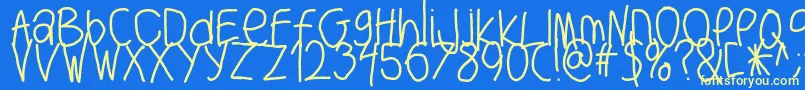 Bigwriter-fontti – keltaiset fontit sinisellä taustalla