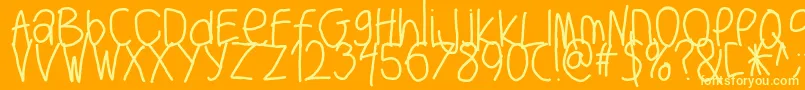 Bigwriter Font – Yellow Fonts on Orange Background