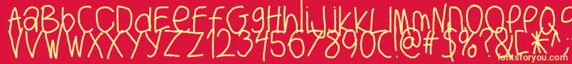 Bigwriter-fontti – keltaiset fontit punaisella taustalla