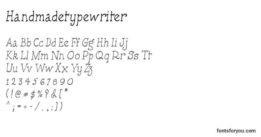 A fonte Handmadetypewriter – alfabeto, números, caracteres especiais