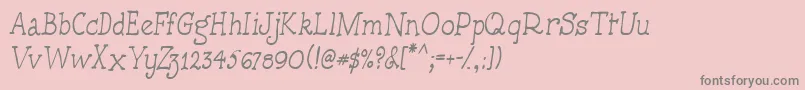 Handmadetypewriter-Schriftart – Graue Schriften auf rosa Hintergrund