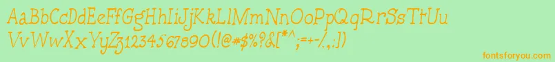 Handmadetypewriter Font – Orange Fonts on Green Background