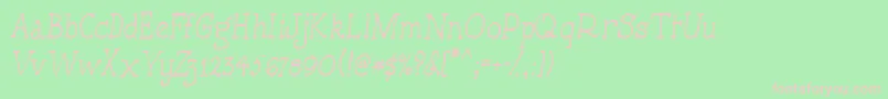 Handmadetypewriter Font – Pink Fonts on Green Background