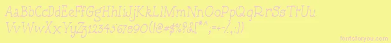 Handmadetypewriter-Schriftart – Rosa Schriften auf gelbem Hintergrund
