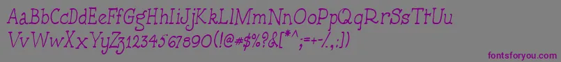 Handmadetypewriter Font – Purple Fonts on Gray Background