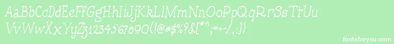 Handmadetypewriter Font – White Fonts on Green Background