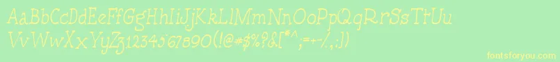 Handmadetypewriter Font – Yellow Fonts on Green Background