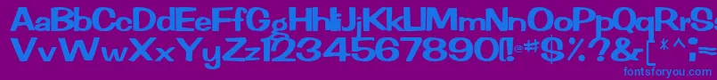 RachelRegular Font – Blue Fonts on Purple Background