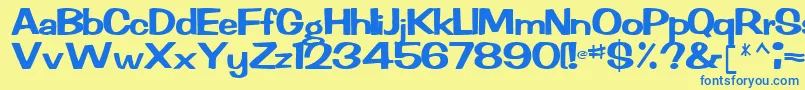 RachelRegular Font – Blue Fonts on Yellow Background