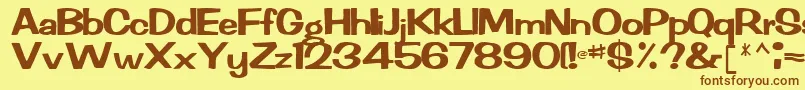 RachelRegular Font – Brown Fonts on Yellow Background