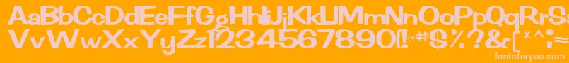 RachelRegular Font – Pink Fonts on Orange Background