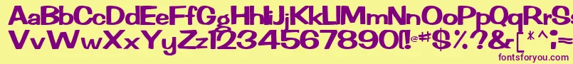 RachelRegular Font – Purple Fonts on Yellow Background