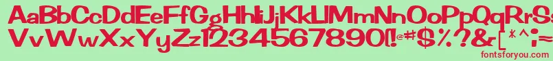 RachelRegular Font – Red Fonts on Green Background