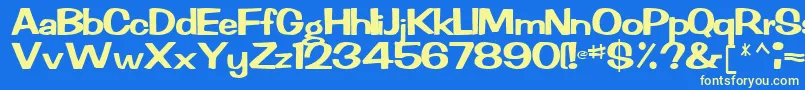 RachelRegular Font – Yellow Fonts on Blue Background