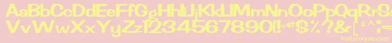 RachelRegular Font – Yellow Fonts on Pink Background