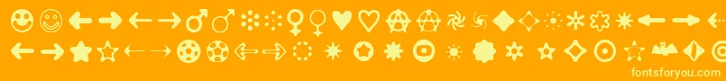 Distro2Bats Font – Yellow Fonts on Orange Background