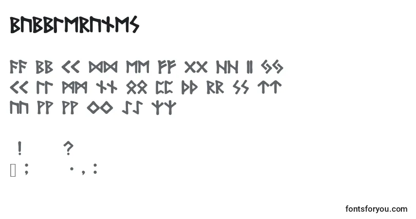 Czcionka BubbleRunes – alfabet, cyfry, specjalne znaki