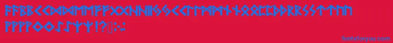 BubbleRunes Font – Blue Fonts on Red Background