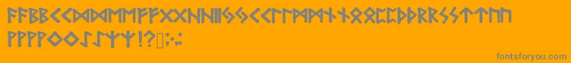 BubbleRunes-Schriftart – Graue Schriften auf orangefarbenem Hintergrund