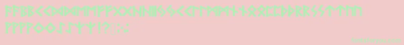 BubbleRunes Font – Green Fonts on Pink Background