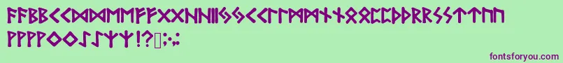 BubbleRunes Font – Purple Fonts on Green Background