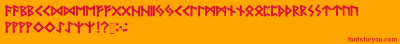 BubbleRunes Font – Red Fonts on Orange Background