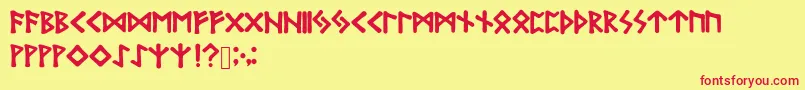 BubbleRunes Font – Red Fonts on Yellow Background