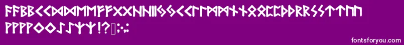 BubbleRunes-Schriftart – Weiße Schriften auf violettem Hintergrund