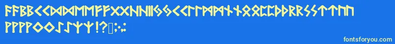 BubbleRunes Font – Yellow Fonts on Blue Background