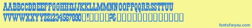 Pentagon Font – Blue Fonts on Yellow Background