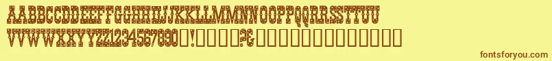 Pentagon Font – Brown Fonts on Yellow Background