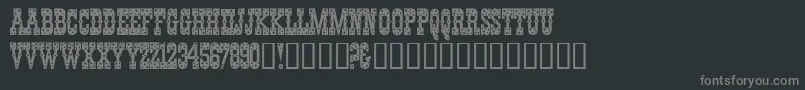 Pentagon-fontti – harmaat kirjasimet mustalla taustalla