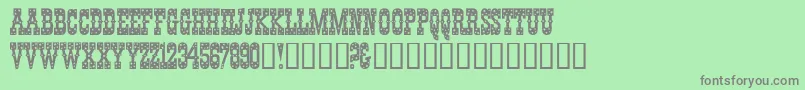 Pentagon Font – Gray Fonts on Green Background