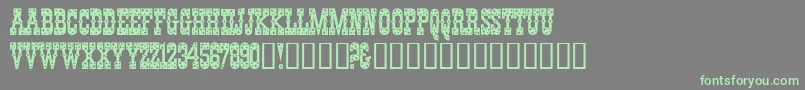 Pentagon Font – Green Fonts on Gray Background