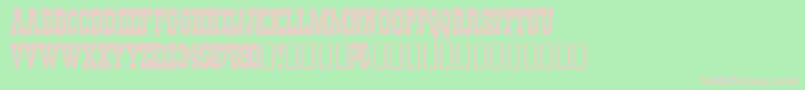 フォントPentagon – 緑の背景にピンクのフォント