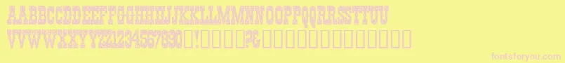 Pentagon-fontti – vaaleanpunaiset fontit keltaisella taustalla