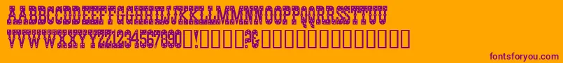 Pentagon Font – Purple Fonts on Orange Background