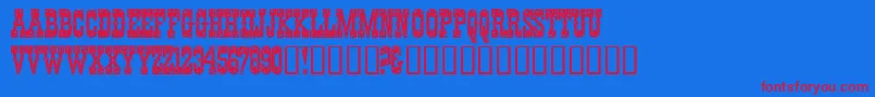 Pentagon Font – Red Fonts on Blue Background