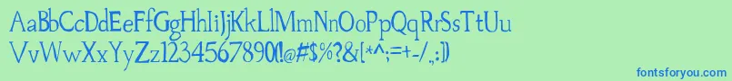 Palovsky Font – Blue Fonts on Green Background