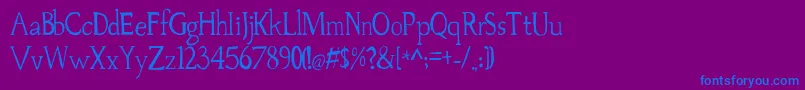 フォントPalovsky – 紫色の背景に青い文字