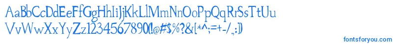 Palovsky-fontti – siniset fontit valkoisella taustalla