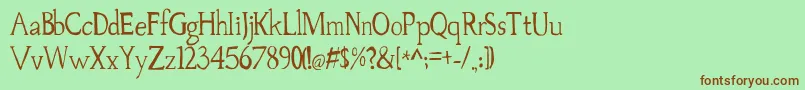 Palovsky-fontti – ruskeat fontit vihreällä taustalla